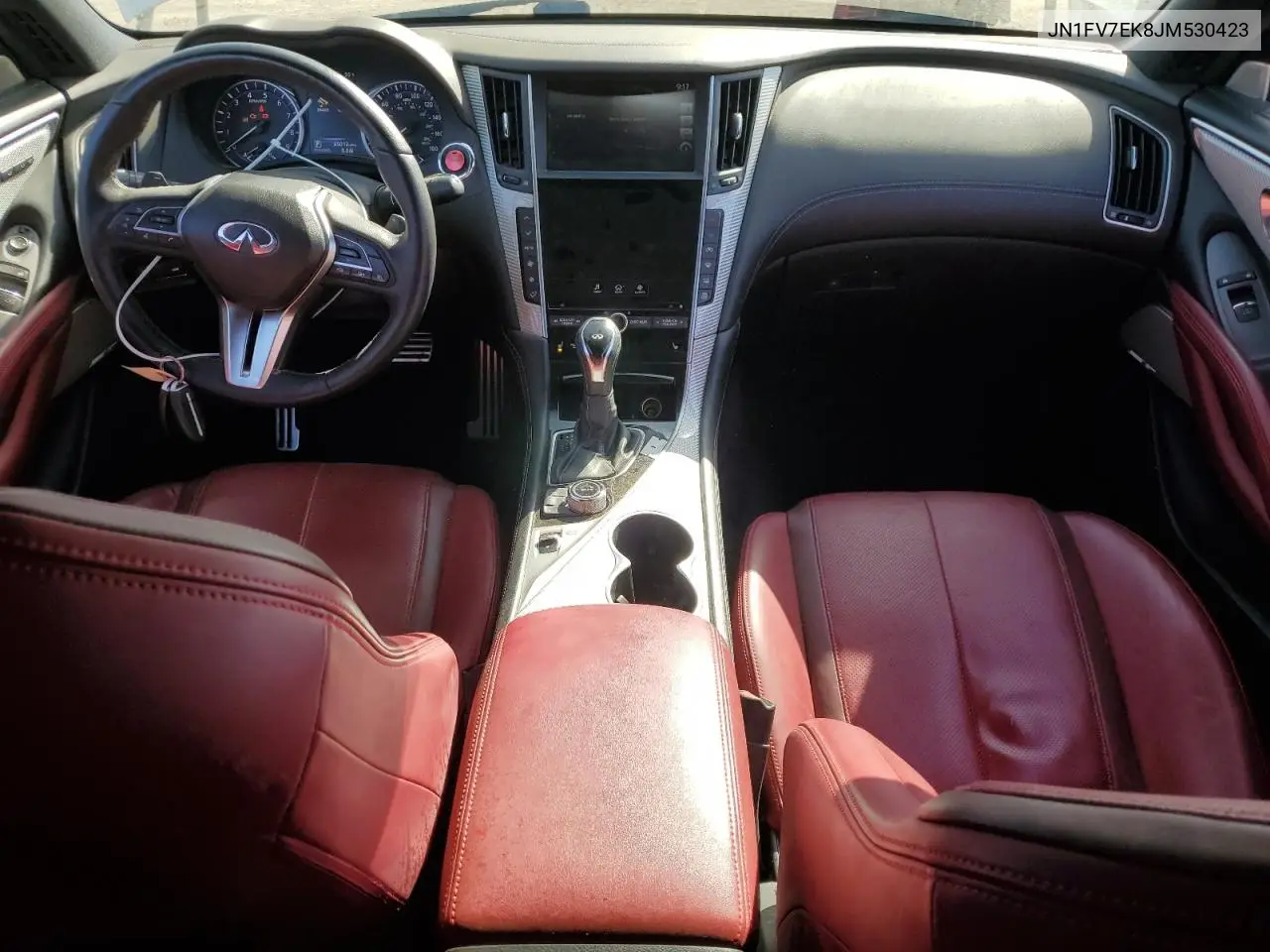 2018 Infiniti Q60 Red Sport 400 VIN: JN1FV7EK8JM530423 Lot: 55517235
