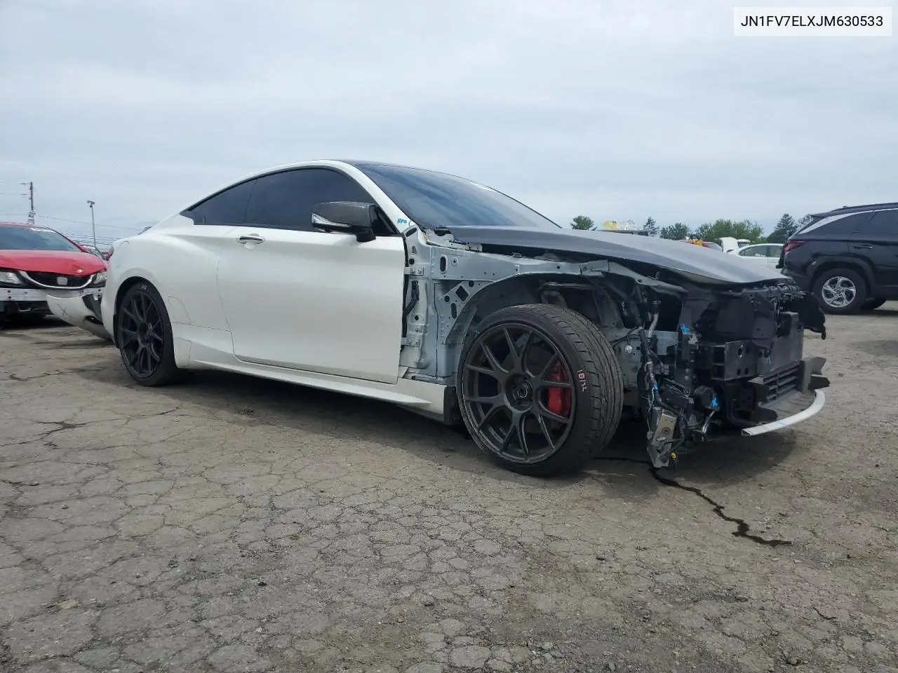 2018 Infiniti Q60 Red Sport 400 VIN: JN1FV7ELXJM630533 Lot: 64106665