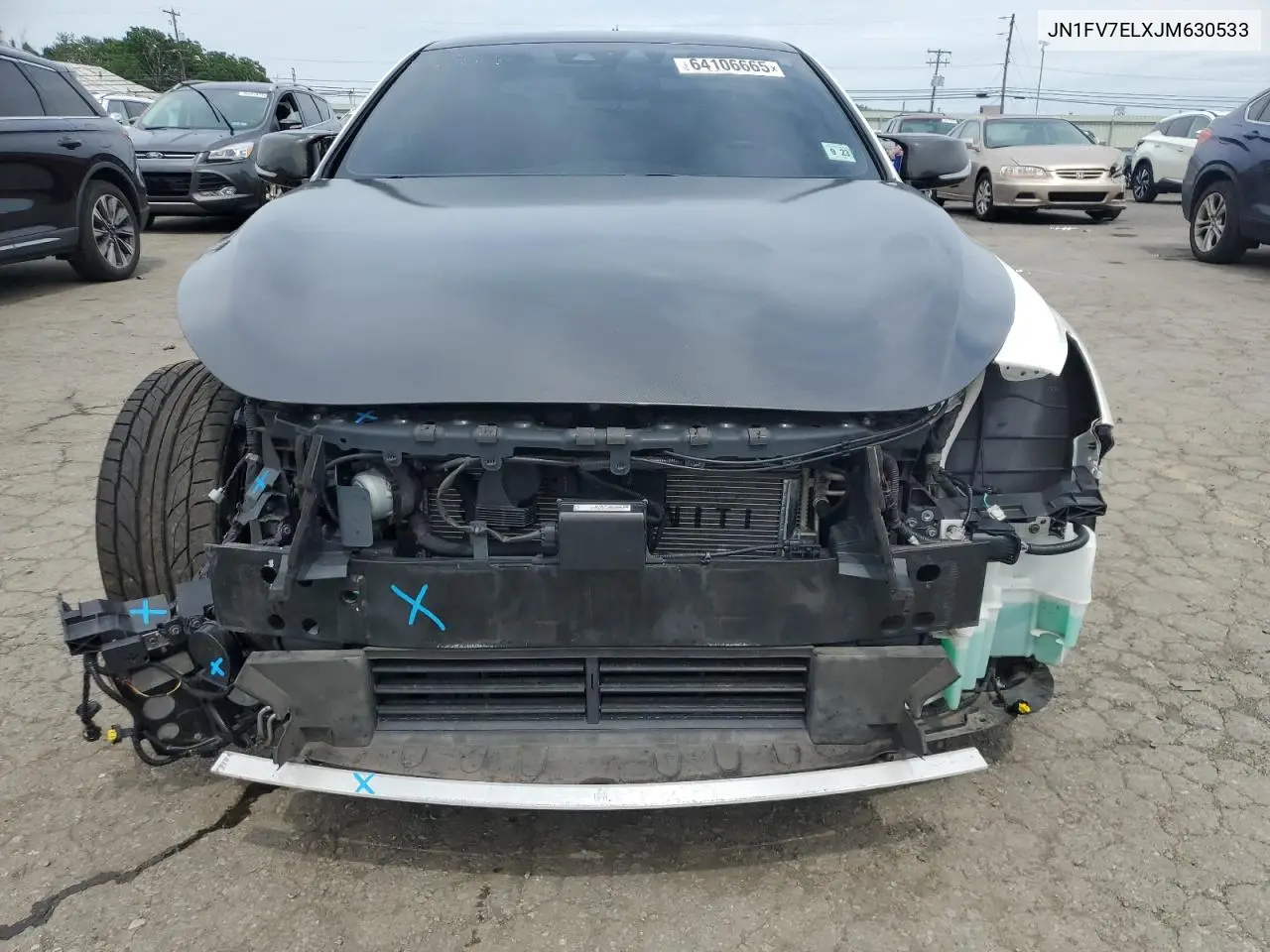 2018 Infiniti Q60 Red Sport 400 VIN: JN1FV7ELXJM630533 Lot: 64106665