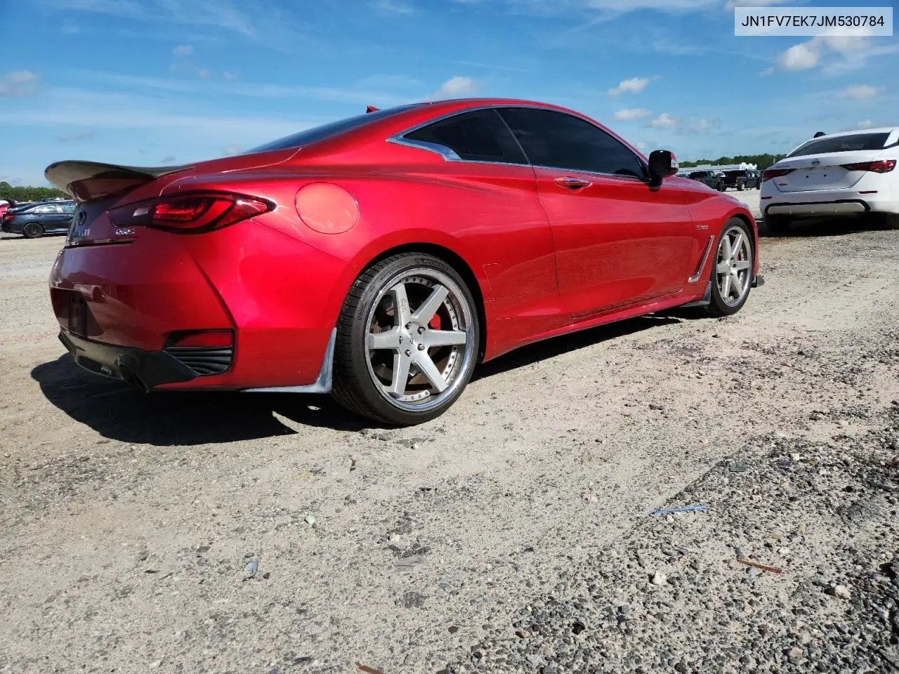 2018 Infiniti Q60 Red Sport 400 VIN: JN1FV7EK7JM530784 Lot: 65099335