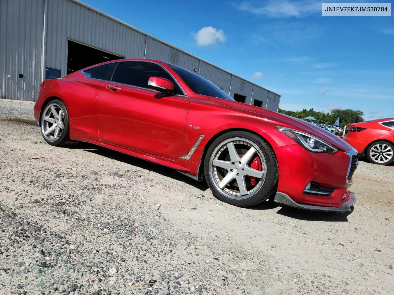 2018 Infiniti Q60 Red Sport 400 VIN: JN1FV7EK7JM530784 Lot: 65099335
