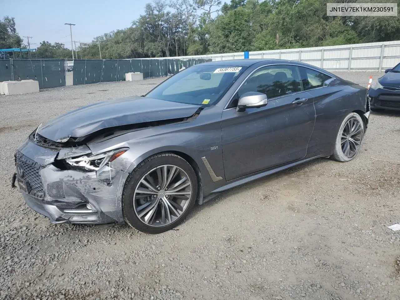 2019 Infiniti Q60 Pure VIN: JN1EV7EK1KM230591 Lot: 56387755