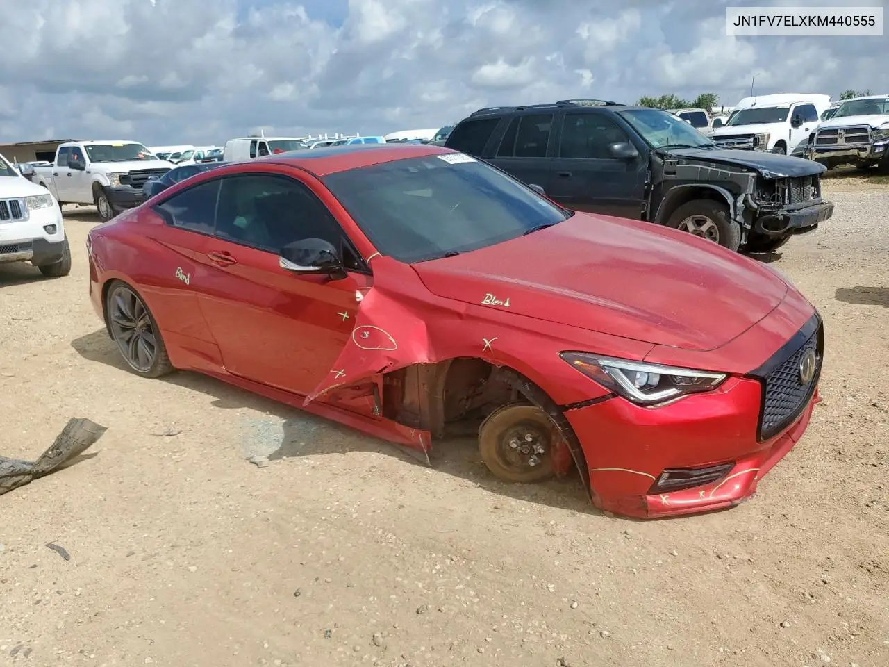 2019 Infiniti Q60 Red Sport 400 VIN: JN1FV7ELXKM440555 Lot: 63371305