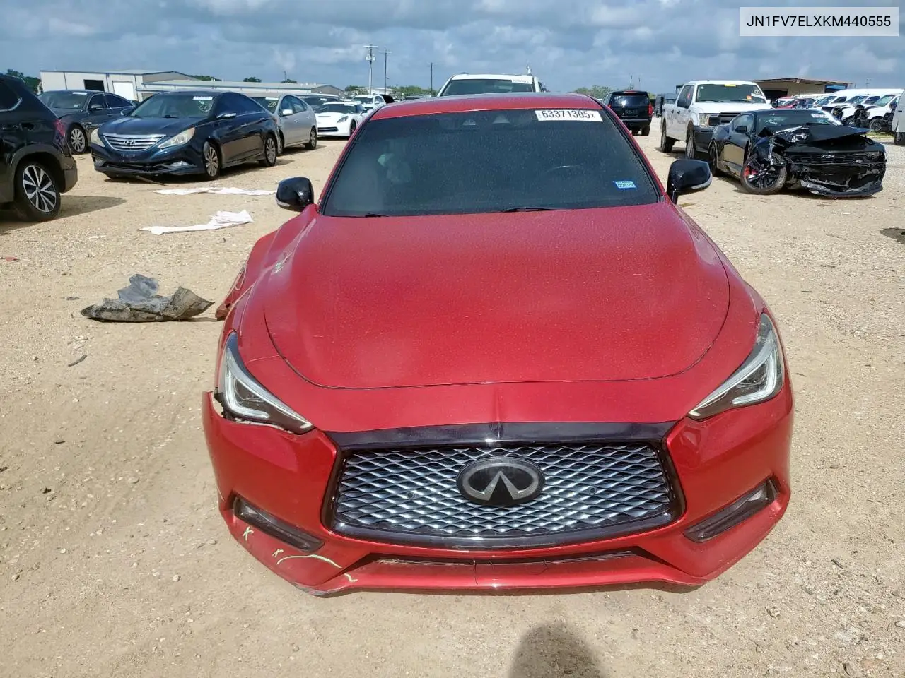 2019 Infiniti Q60 Red Sport 400 VIN: JN1FV7ELXKM440555 Lot: 63371305