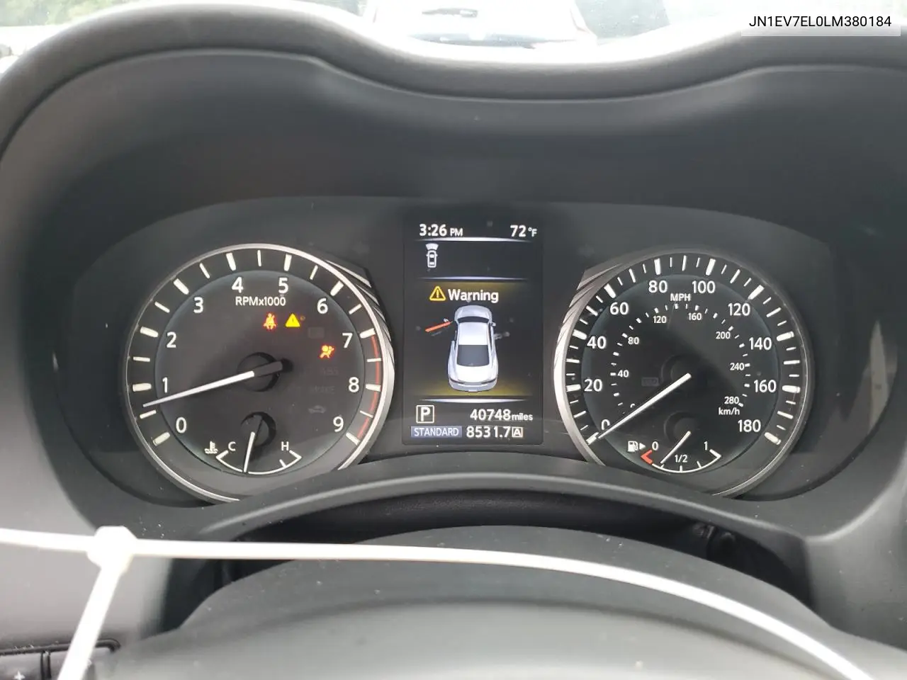 2020 Infiniti Q60 Pure VIN: JN1EV7EL0LM380184 Lot: 60270265