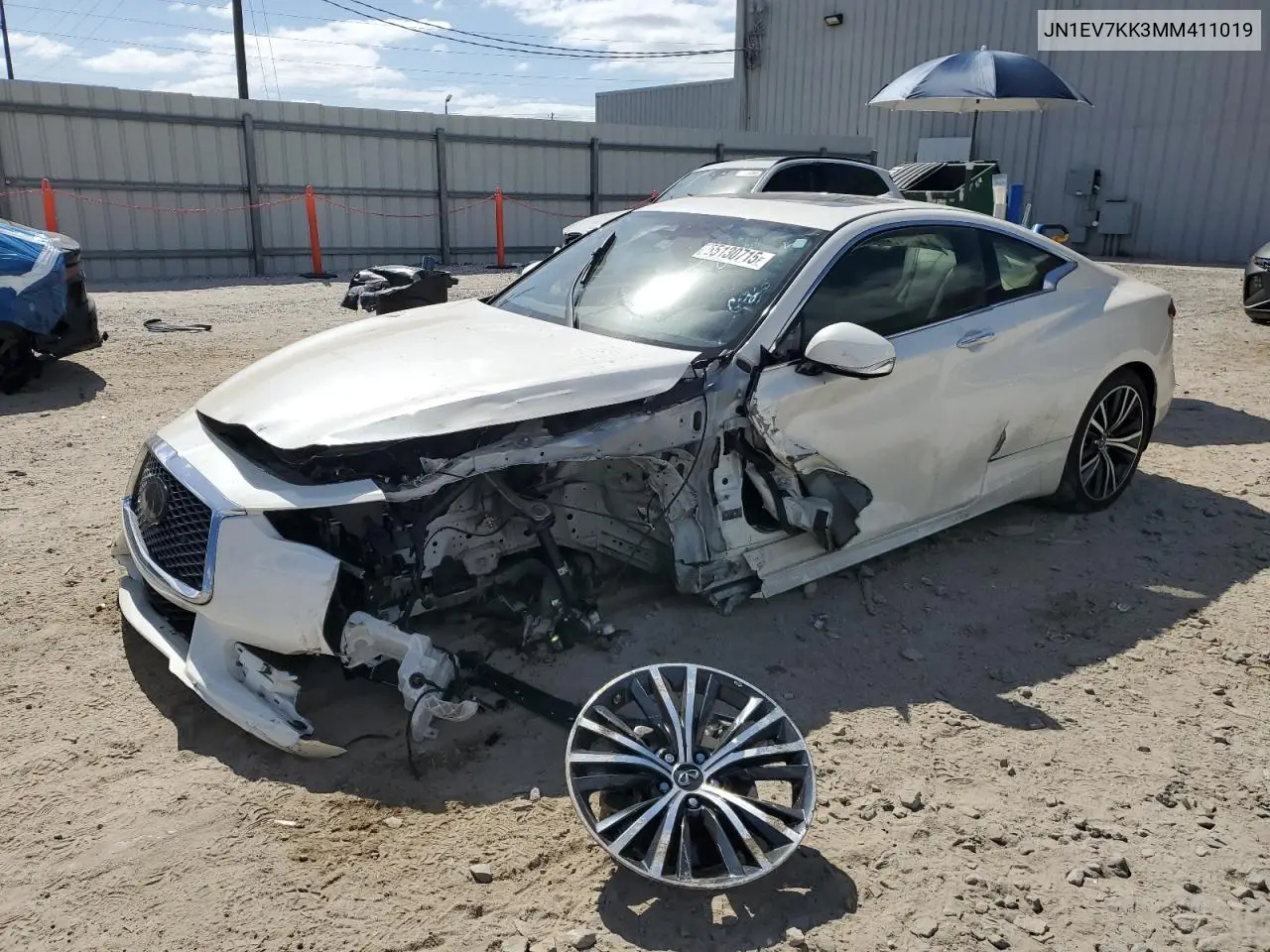2021 Infiniti Q60 Luxe VIN: JN1EV7KK3MM411019 Lot: 55130715