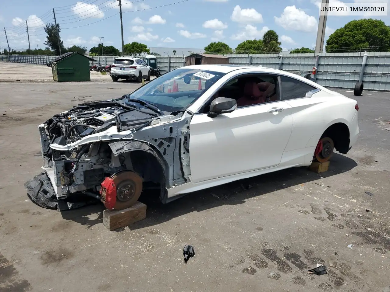 2021 Infiniti Q60 Red Sport 400 VIN: JN1FV7LL1MM560170 Lot: 58329605