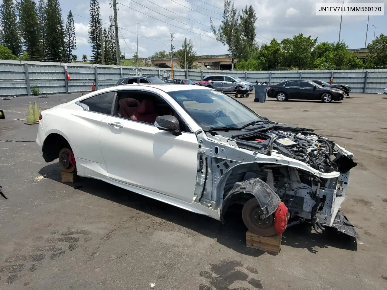 2021 Infiniti Q60 Red Sport 400 VIN: JN1FV7LL1MM560170 Lot: 58329605