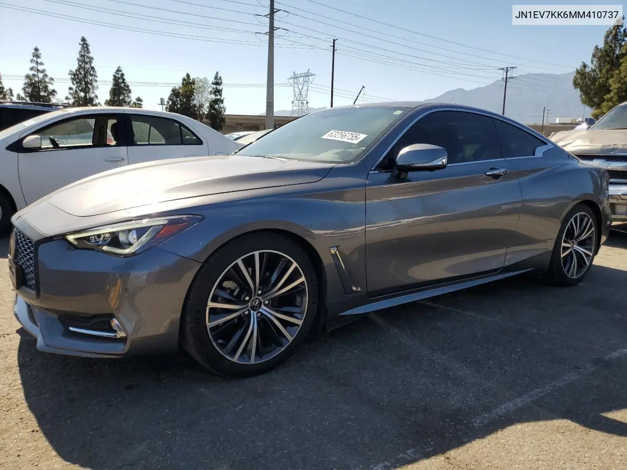 2021 Infiniti Q60 Luxe VIN: JN1EV7KK6MM410737 Lot: 63256755