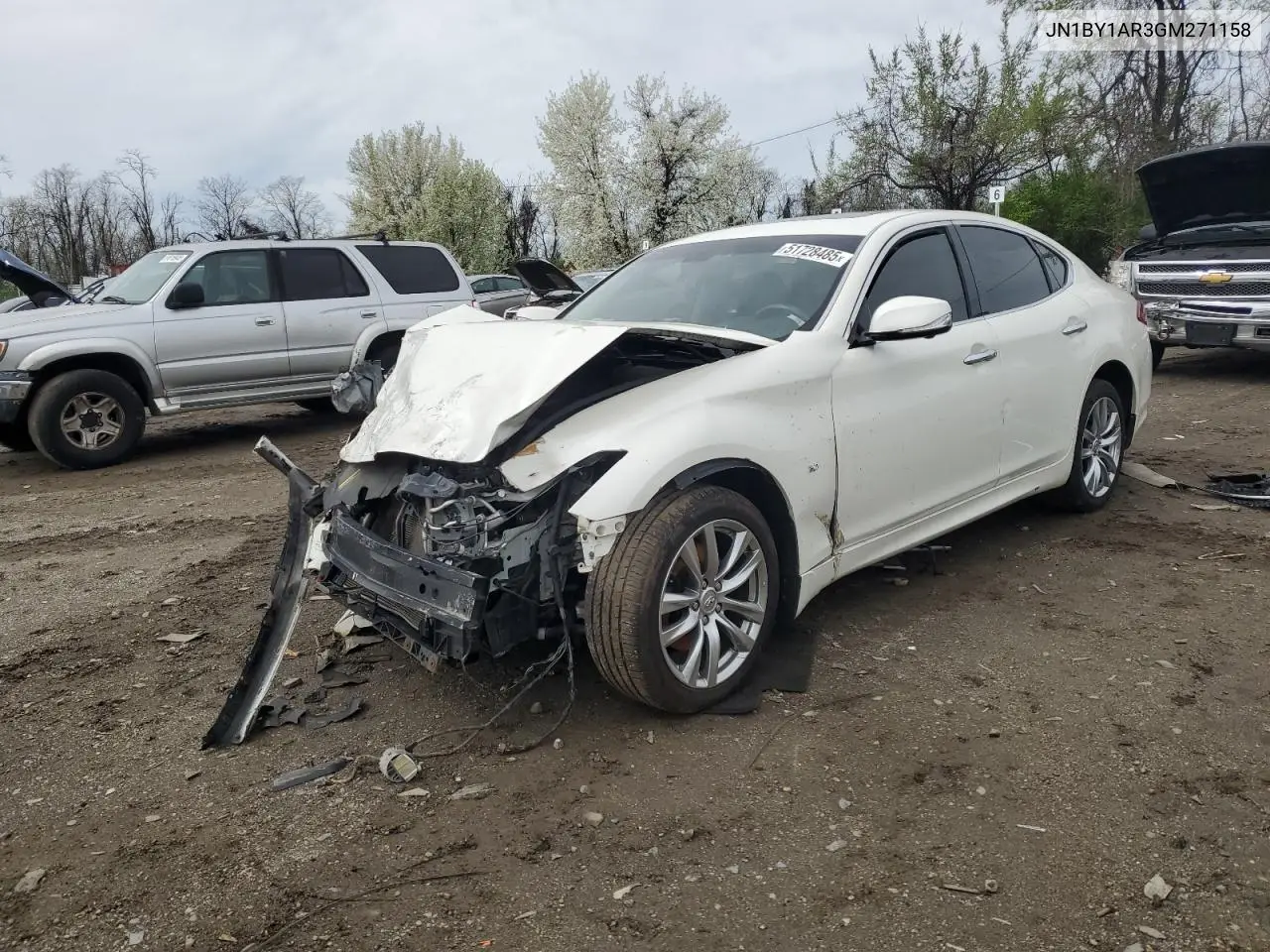 2016 Infiniti Q70 3.7 VIN: JN1BY1AR3GM271158 Lot: 51728485