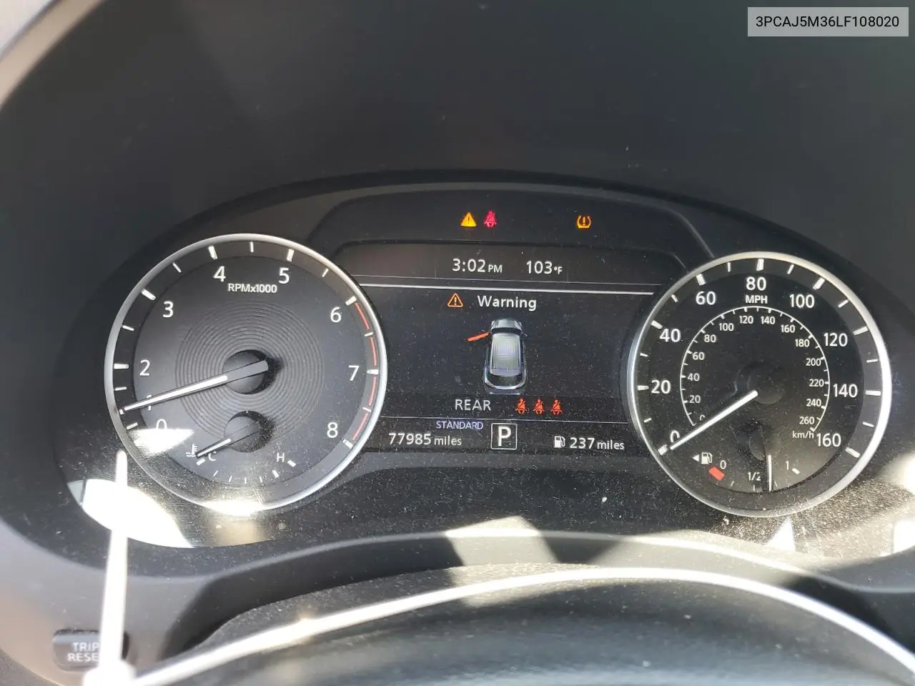 2020 Infiniti Qx50 Pure VIN: 3PCAJ5M36LF108020 Lot: 62161495