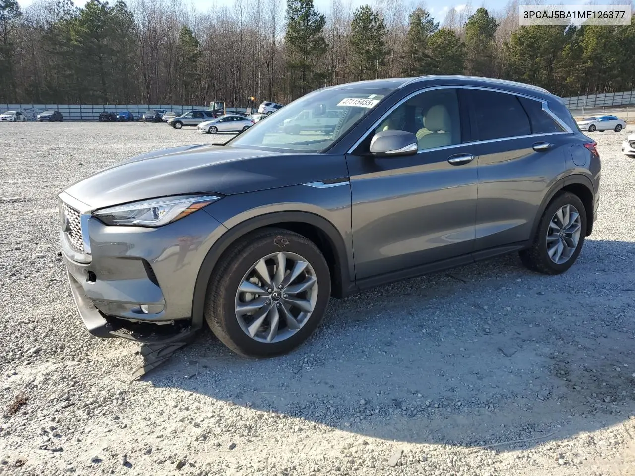 2021 Infiniti Qx50 Luxe VIN: 3PCAJ5BA1MF126377 Lot: 47115455