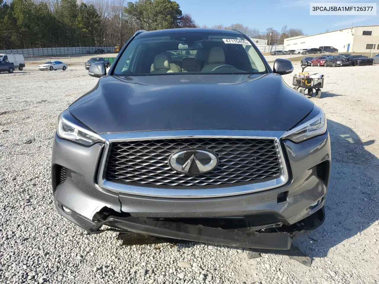 2021 Infiniti Qx50 Luxe VIN: 3PCAJ5BA1MF126377 Lot: 47115455