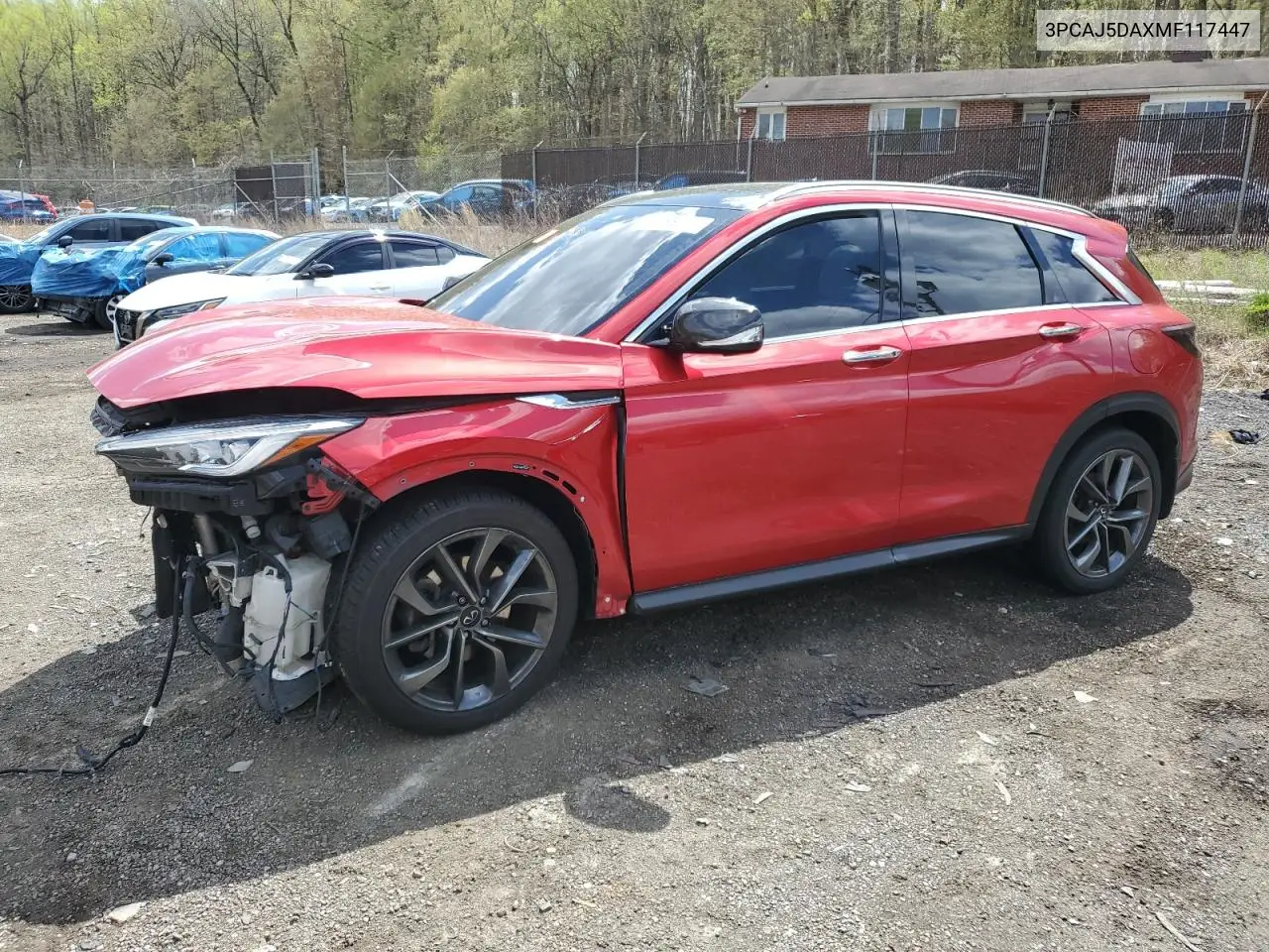 2021 Infiniti Qx50 Sensory VIN: 3PCAJ5DAXMF117447 Lot: 53186035