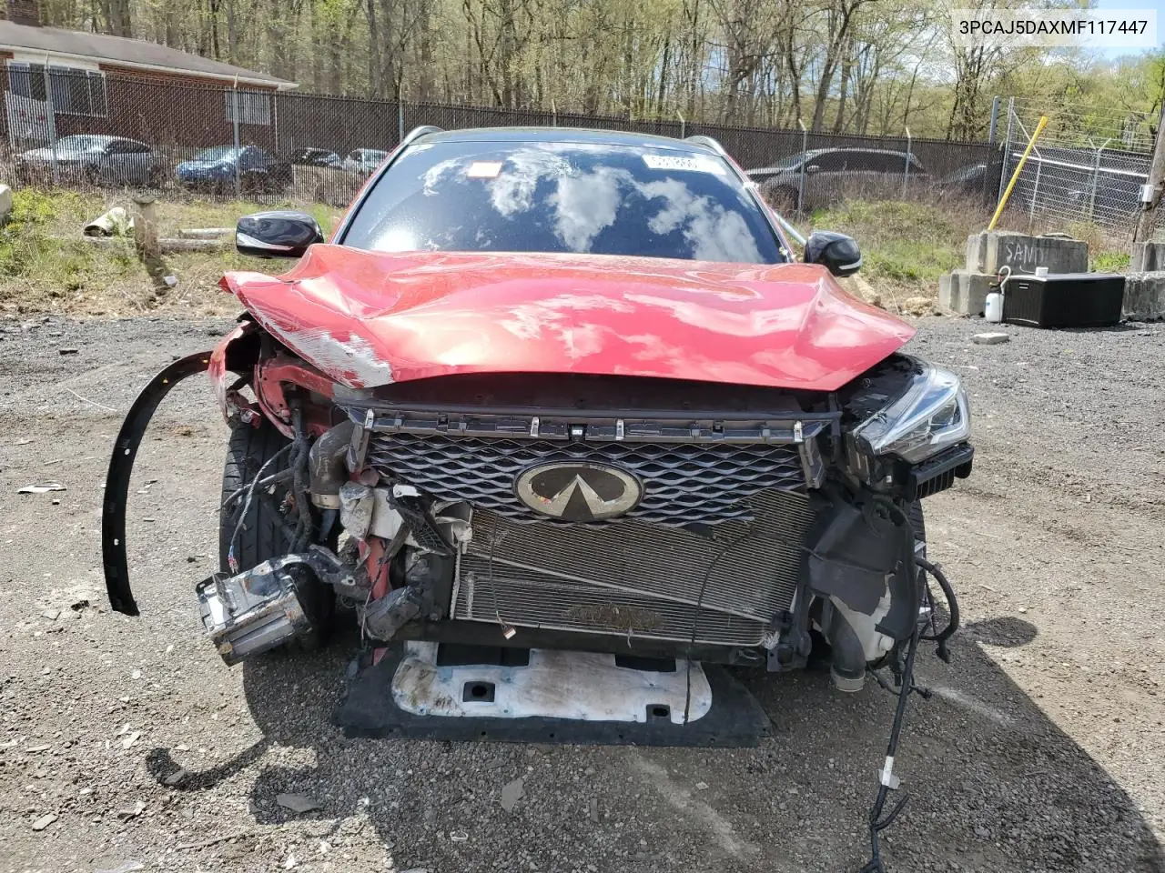 2021 Infiniti Qx50 Sensory VIN: 3PCAJ5DAXMF117447 Lot: 53186035