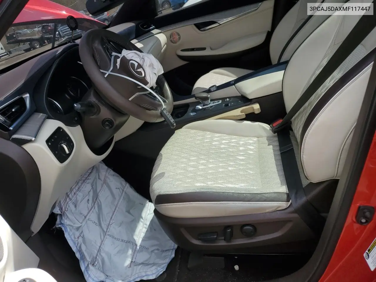 2021 Infiniti Qx50 Sensory VIN: 3PCAJ5DAXMF117447 Lot: 53186035