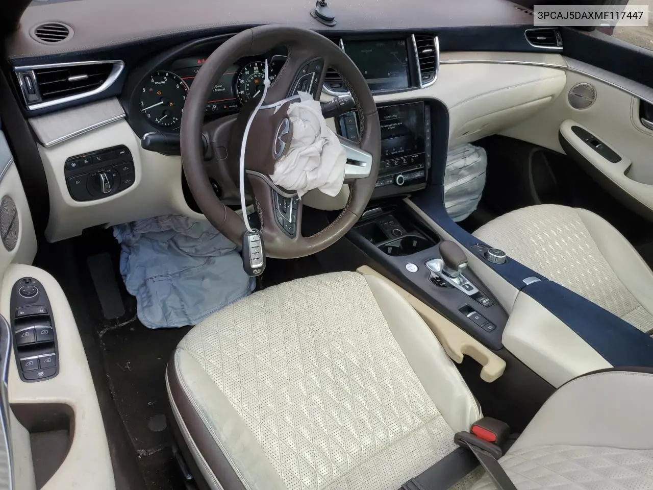 2021 Infiniti Qx50 Sensory VIN: 3PCAJ5DAXMF117447 Lot: 53186035