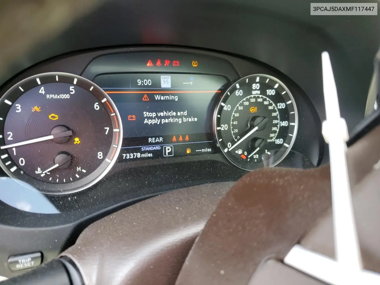 2021 Infiniti Qx50 Sensory VIN: 3PCAJ5DAXMF117447 Lot: 53186035