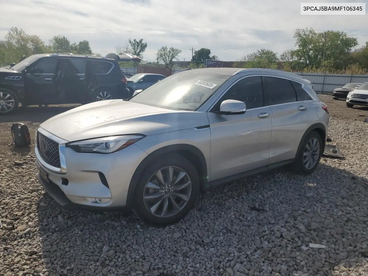 2021 Infiniti Qx50 Luxe VIN: 3PCAJ5BA9MF106345 Lot: 56383605