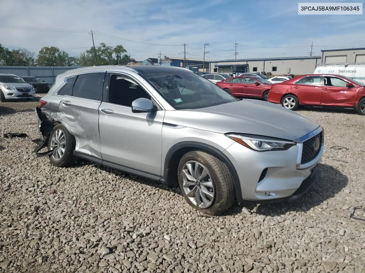 2021 Infiniti Qx50 Luxe VIN: 3PCAJ5BA9MF106345 Lot: 56383605