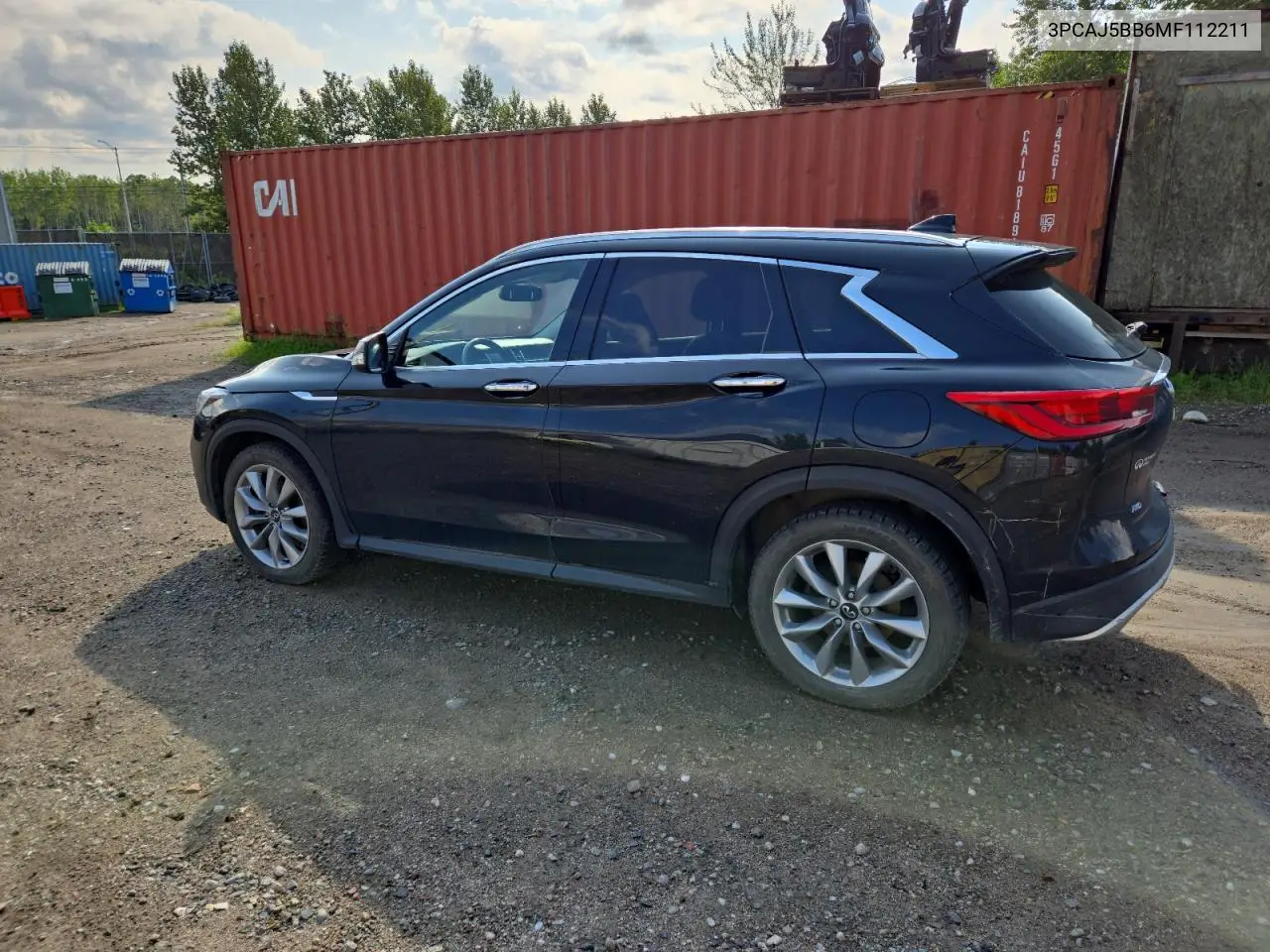 2021 Infiniti Qx50 Luxe VIN: 3PCAJ5BB6MF112211 Lot: 61723025