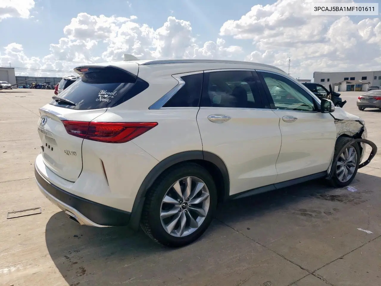 2021 Infiniti Qx50 Luxe VIN: 3PCAJ5BA1MF101611 Lot: 61969325