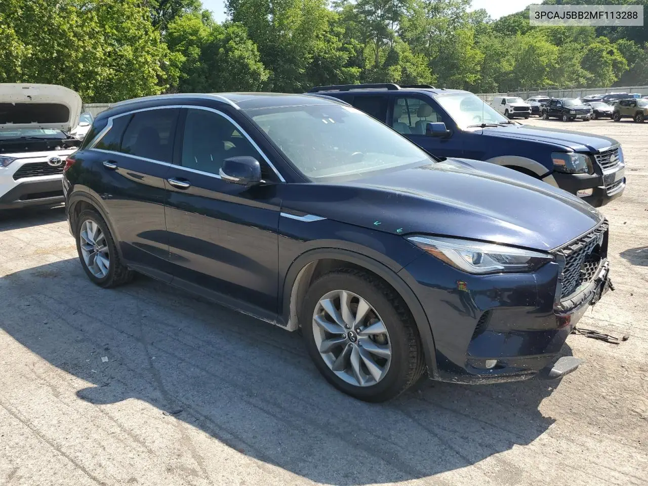 2021 Infiniti Qx50 Luxe VIN: 3PCAJ5BB2MF113288 Lot: 62184215