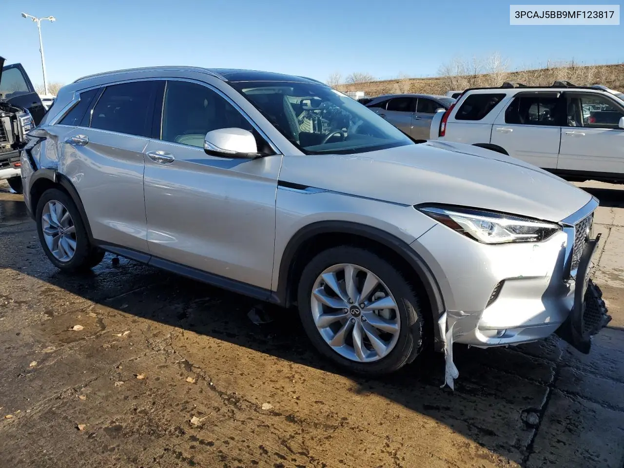 2021 Infiniti Qx50 Luxe VIN: 3PCAJ5BB9MF123817 Lot: 81166514