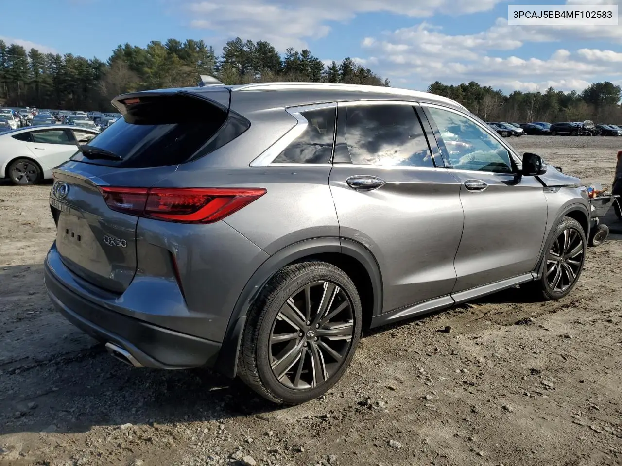 2021 Infiniti Qx50 Luxe VIN: 3PCAJ5BB4MF102583 Lot: 84815554