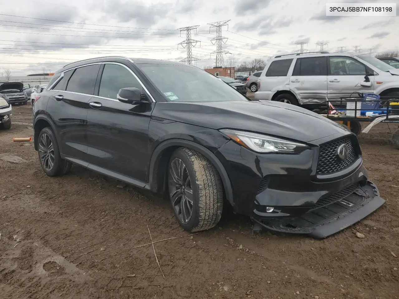 2022 Infiniti Qx50 Luxe VIN: 3PCAJ5BB7NF108198 Lot: 51689915