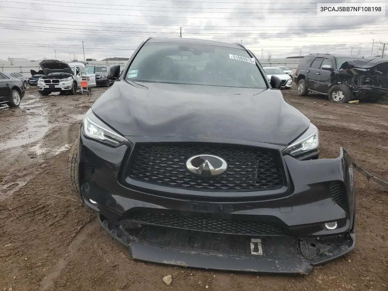 2022 Infiniti Qx50 Luxe VIN: 3PCAJ5BB7NF108198 Lot: 51689915