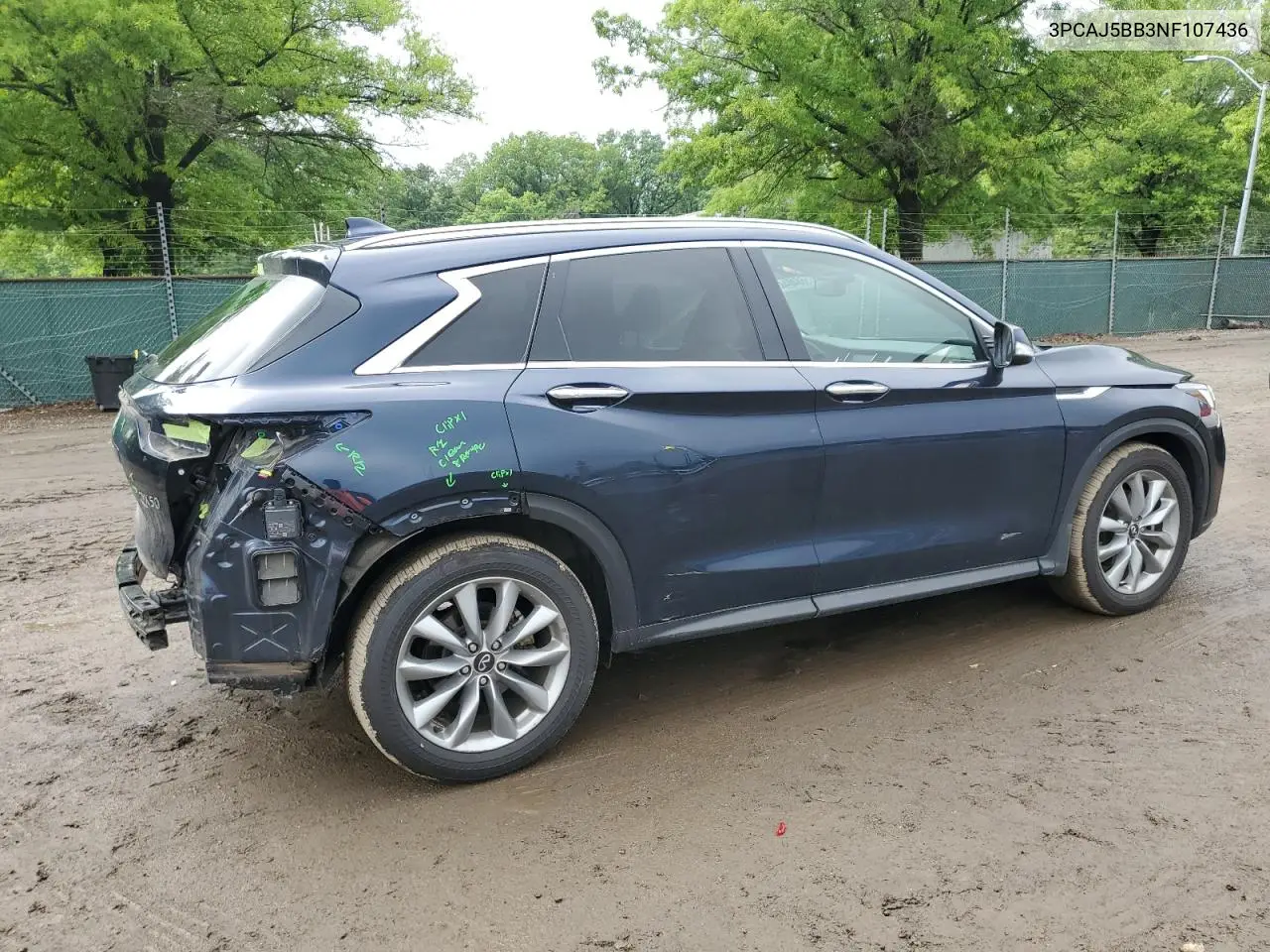 2022 Infiniti Qx50 Luxe VIN: 3PCAJ5BB3NF107436 Lot: 56540445