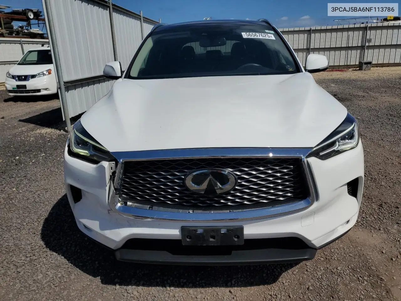 2022 Infiniti Qx50 Luxe VIN: 3PCAJ5BA6NF113786 Lot: 56567625