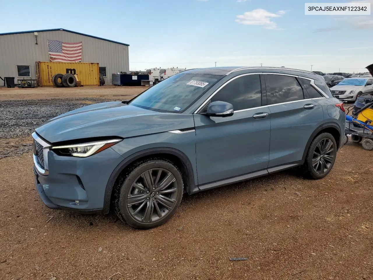 2022 Infiniti Qx50 Sensory VIN: 3PCAJ5EAXNF122342 Lot: 61753085