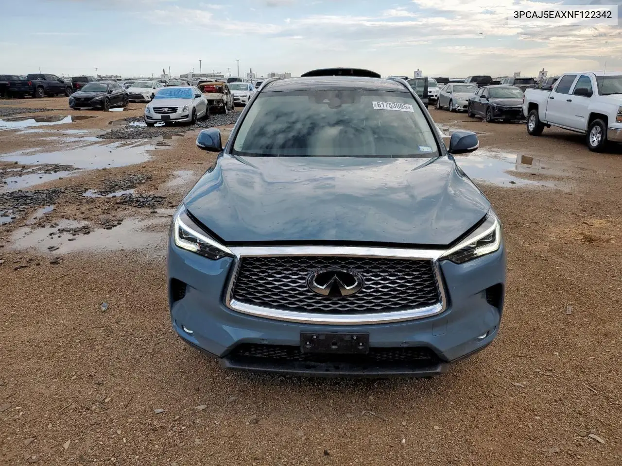2022 Infiniti Qx50 Sensory VIN: 3PCAJ5EAXNF122342 Lot: 61753085