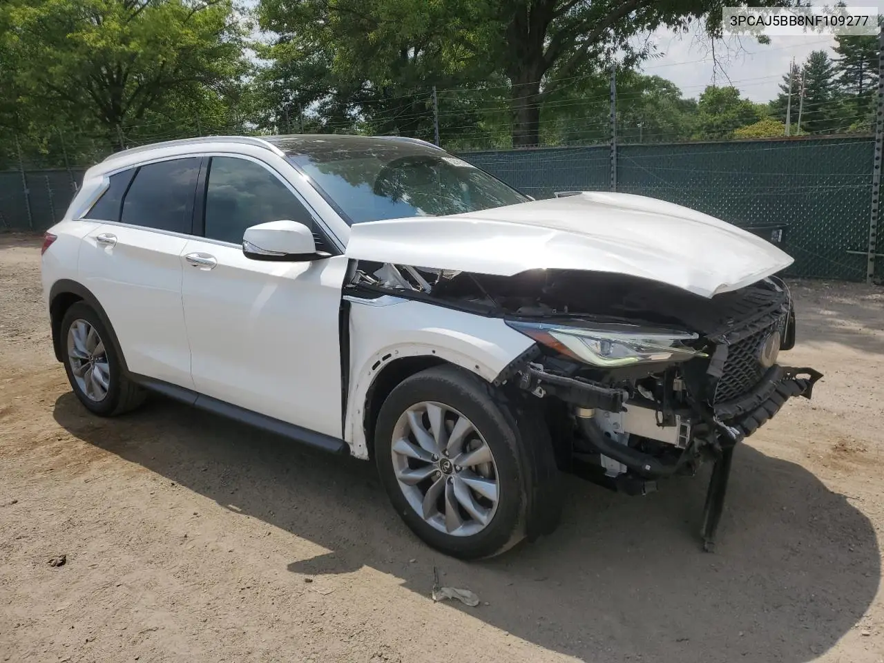2022 Infiniti Qx50 Luxe VIN: 3PCAJ5BB8NF109277 Lot: 62569585