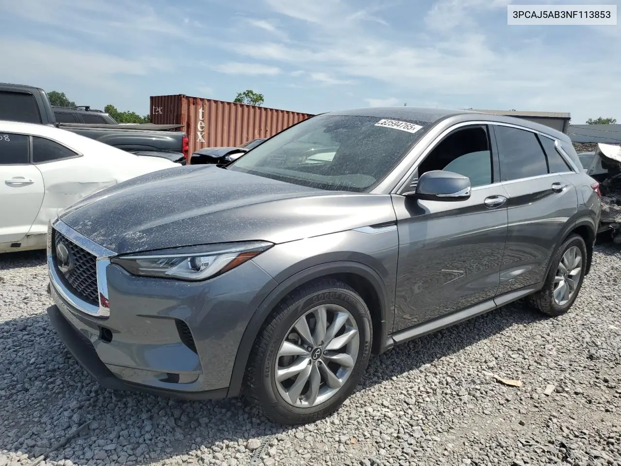2022 Infiniti Qx50 Pure VIN: 3PCAJ5AB3NF113853 Lot: 62594765