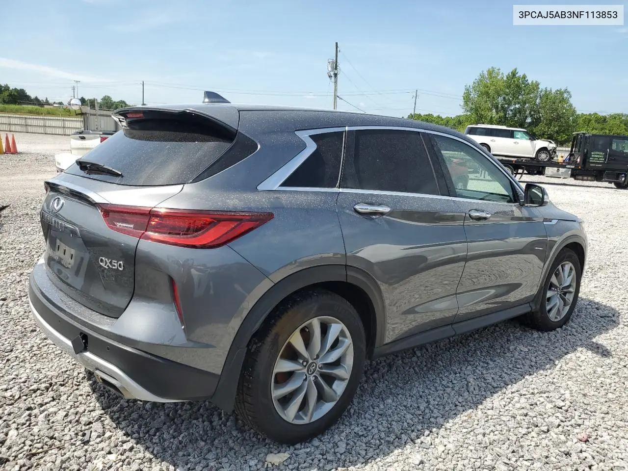 2022 Infiniti Qx50 Pure VIN: 3PCAJ5AB3NF113853 Lot: 62594765