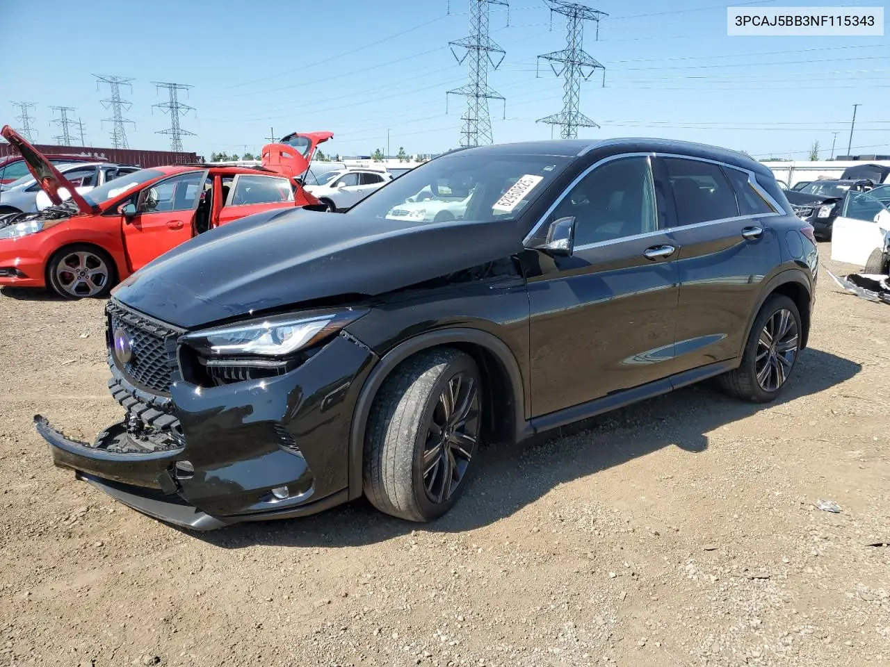2022 Infiniti Qx50 Luxe VIN: 3PCAJ5BB3NF115343 Lot: 62950825
