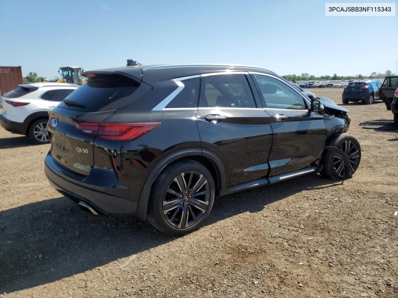 2022 Infiniti Qx50 Luxe VIN: 3PCAJ5BB3NF115343 Lot: 62950825
