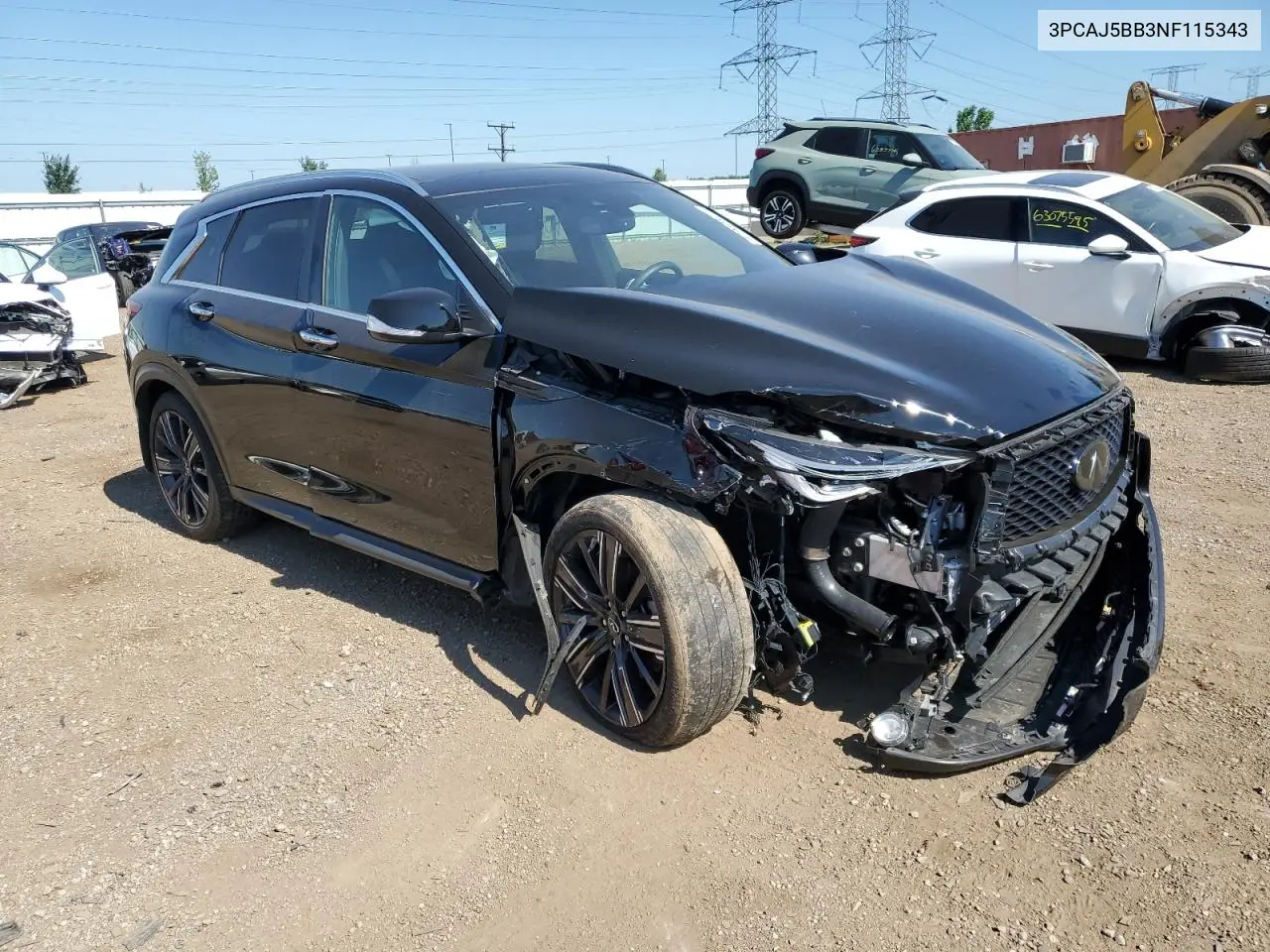 2022 Infiniti Qx50 Luxe VIN: 3PCAJ5BB3NF115343 Lot: 62950825