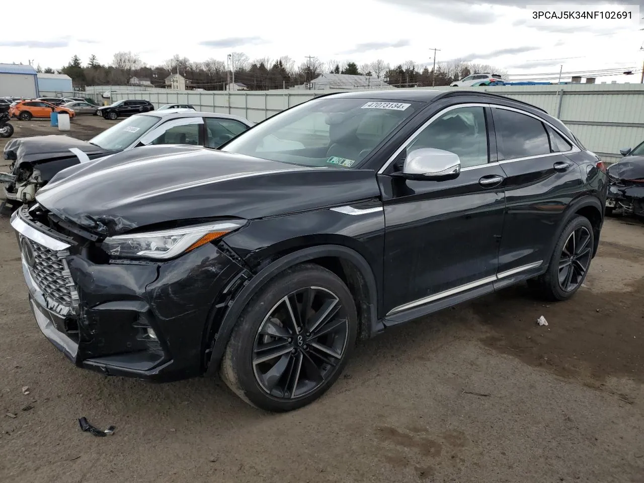 2022 Infiniti Qx55 Essential VIN: 3PCAJ5K34NF102691 Lot: 47073134