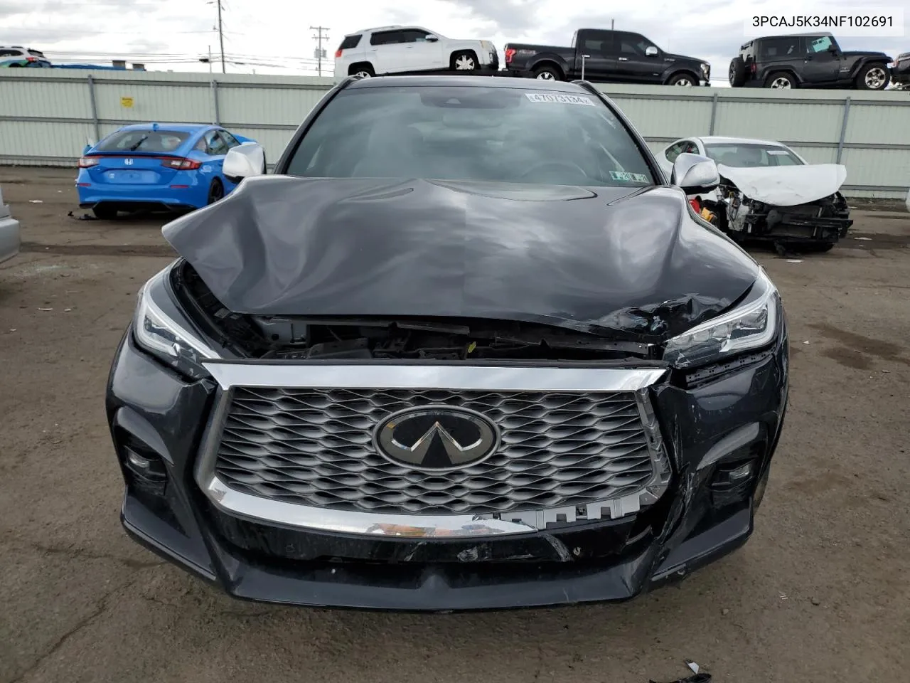 2022 Infiniti Qx55 Essential VIN: 3PCAJ5K34NF102691 Lot: 47073134