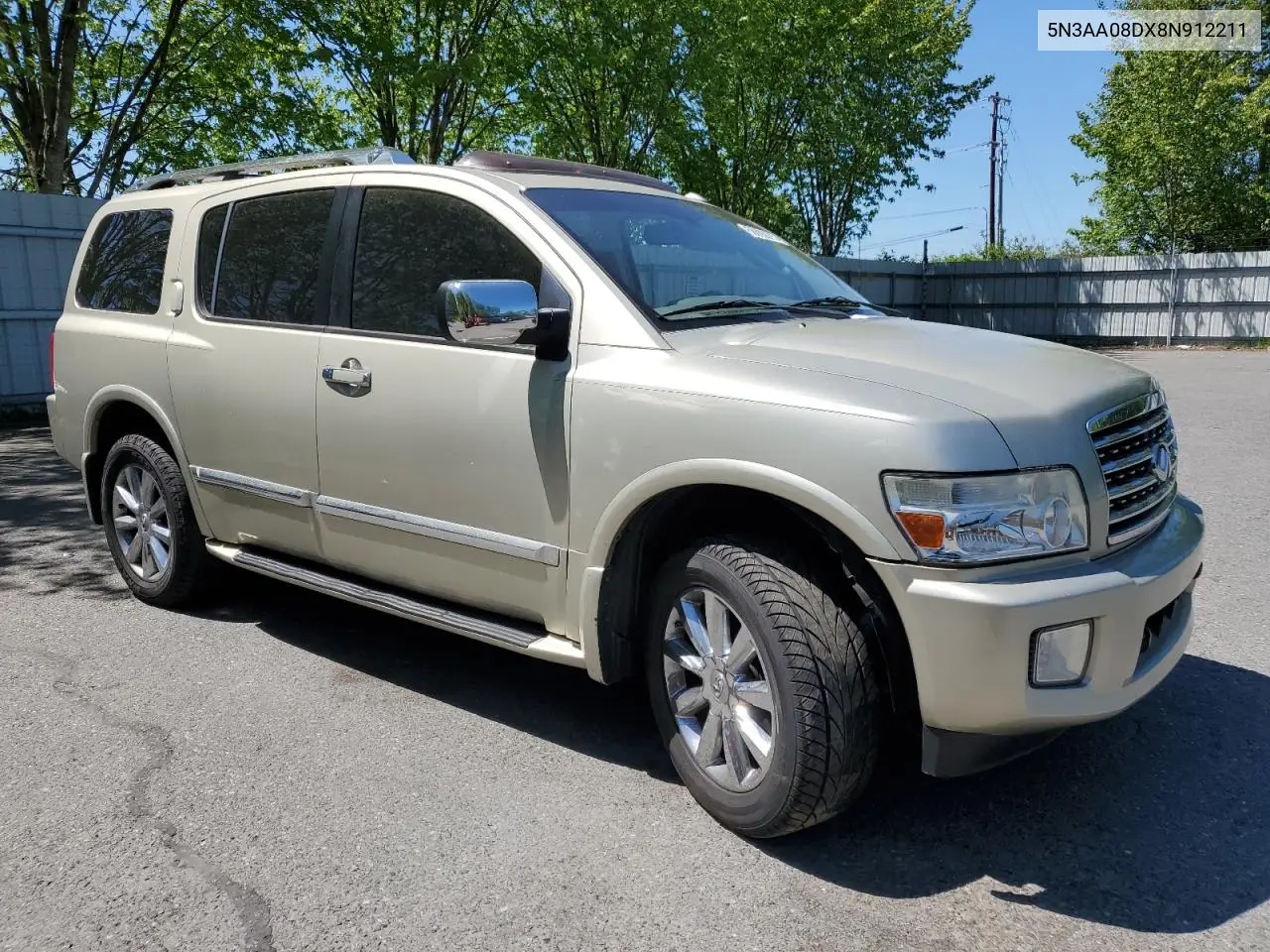 2008 Infiniti Qx56 VIN: 5N3AA08DX8N912211 Lot: 58593015