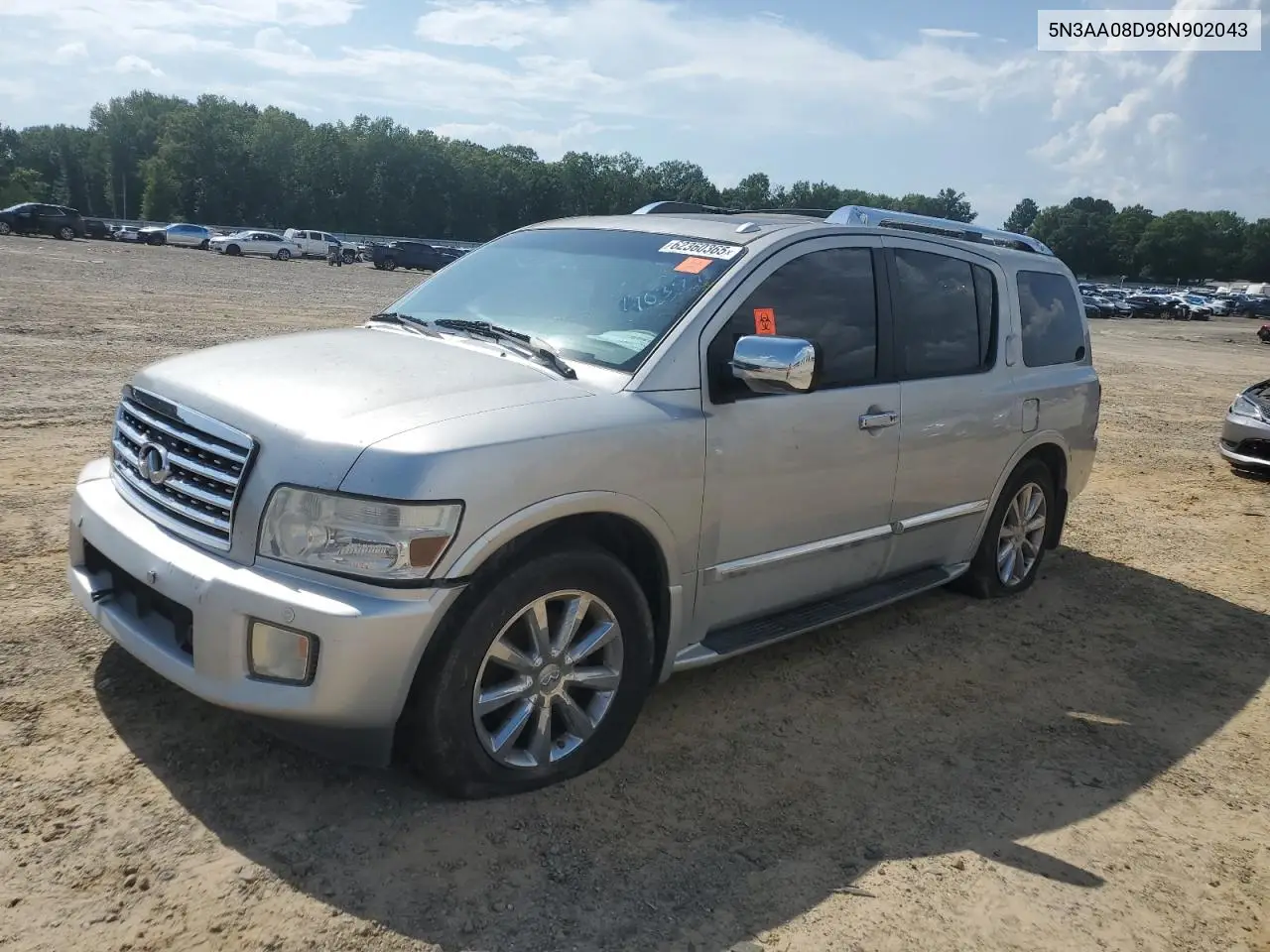 2008 Infiniti Qx56 VIN: 5N3AA08D98N902043 Lot: 62360365