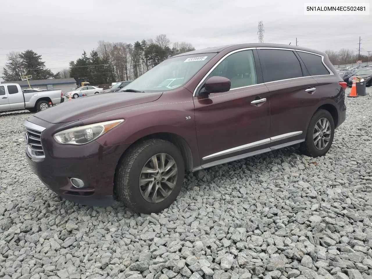 2014 Infiniti Qx60 VIN: 5N1AL0MN4EC502481 Lot: 43206695