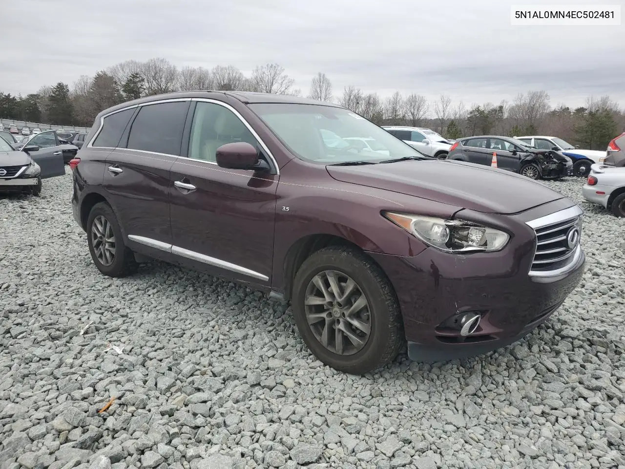 2014 Infiniti Qx60 VIN: 5N1AL0MN4EC502481 Lot: 43206695
