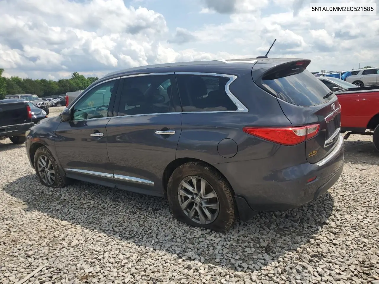 2014 Infiniti Qx60 VIN: 5N1AL0MM2EC521585 Lot: 57173635