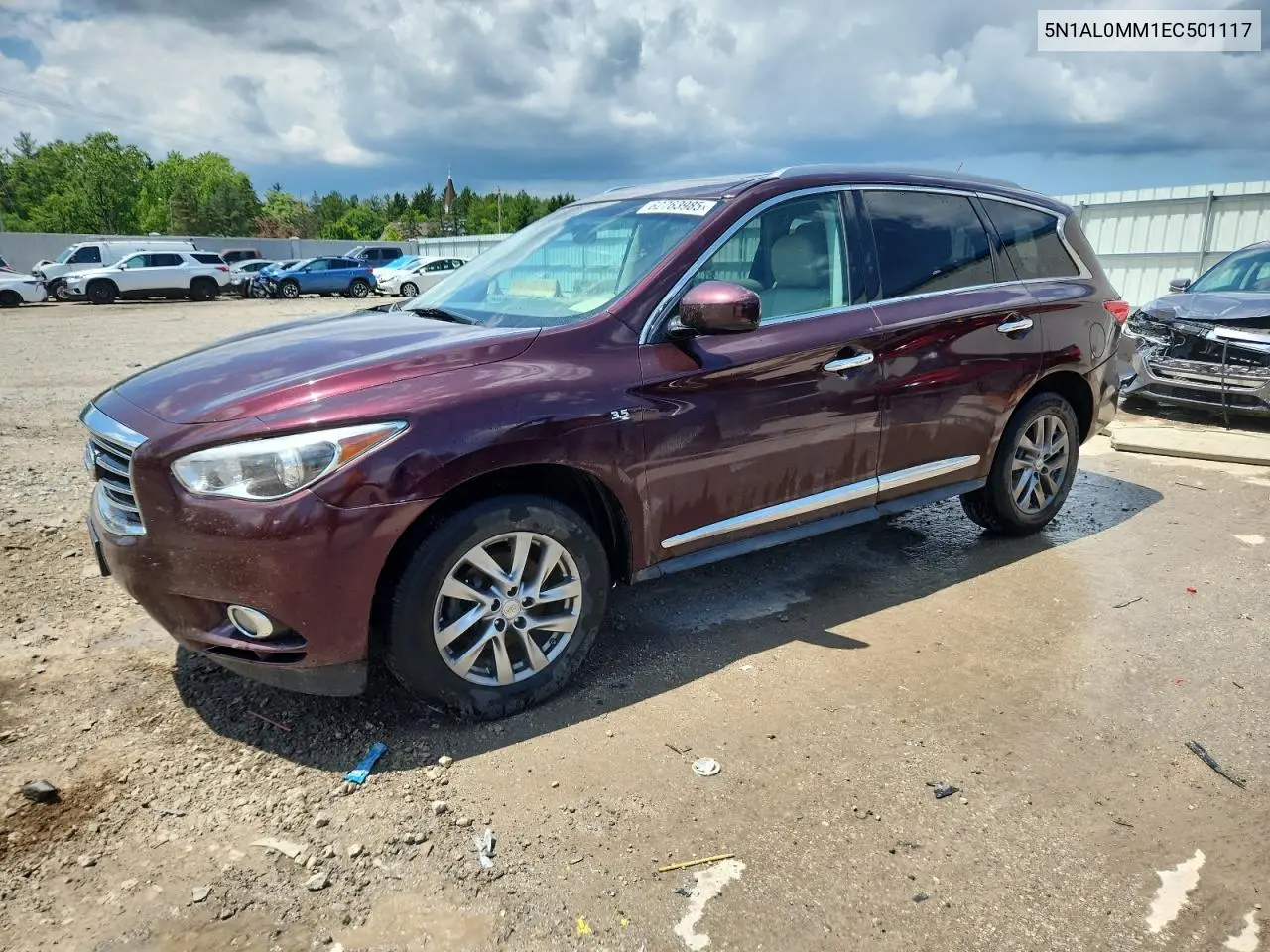2014 Infiniti Qx60 VIN: 5N1AL0MM1EC501117 Lot: 62763985