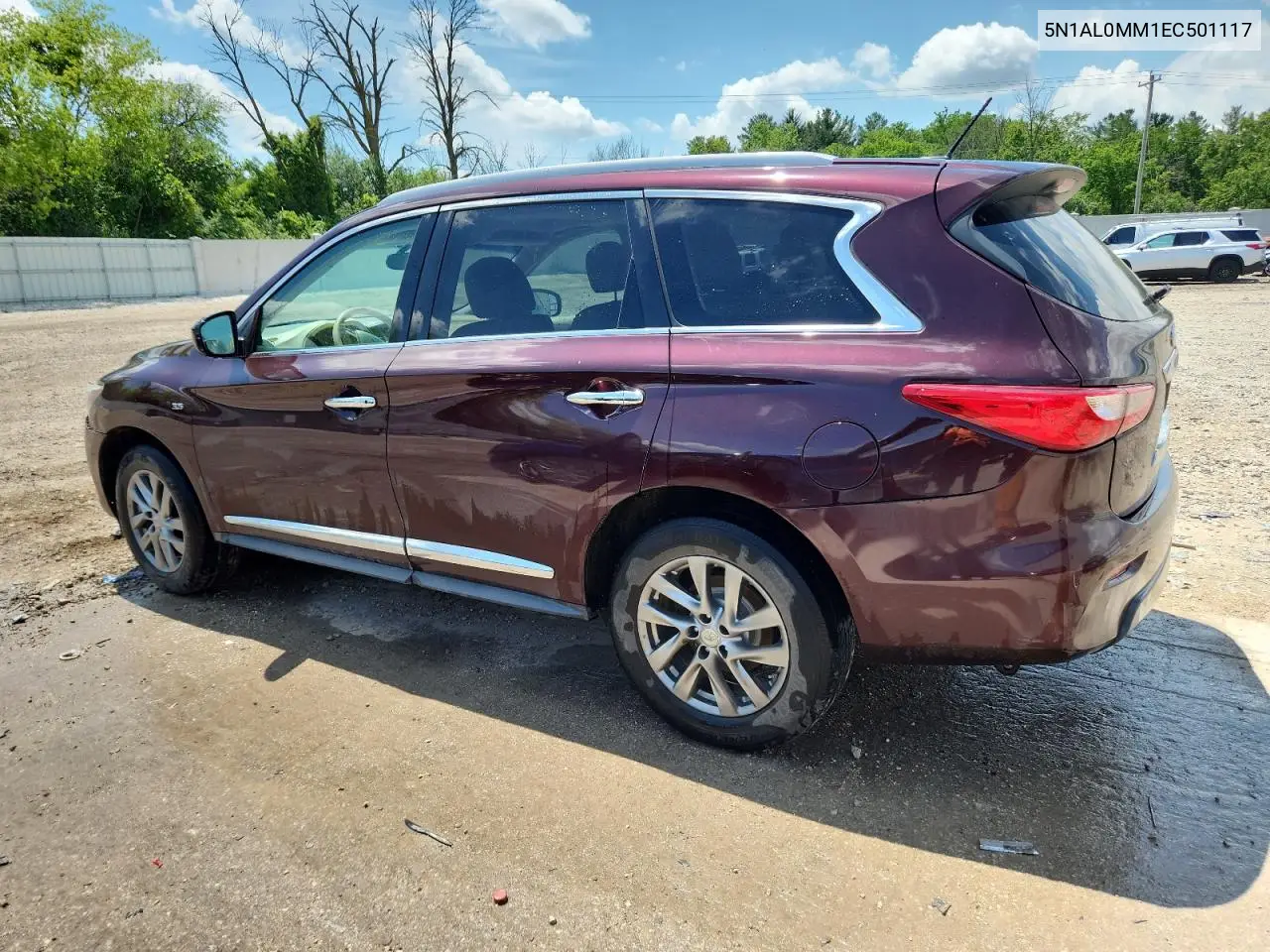 2014 Infiniti Qx60 VIN: 5N1AL0MM1EC501117 Lot: 62763985